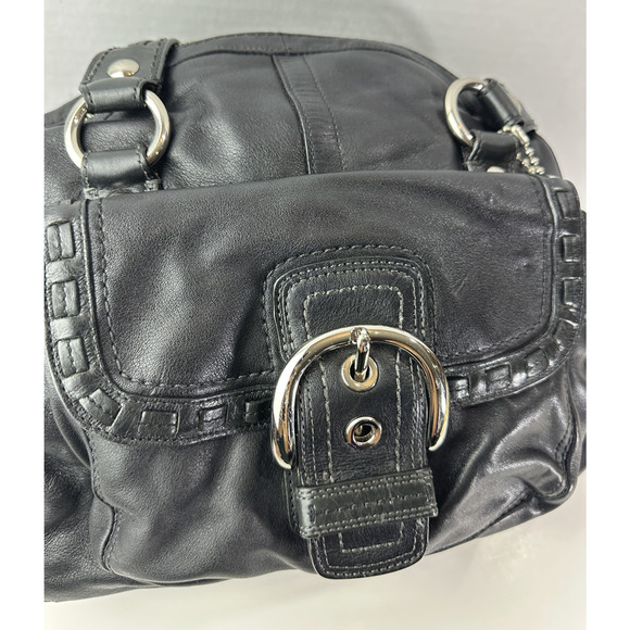 Coach Soho Courtney Buckle Domed Leather Shoulder Bag Flap Fold Over Satchel - Picture 5 of 16